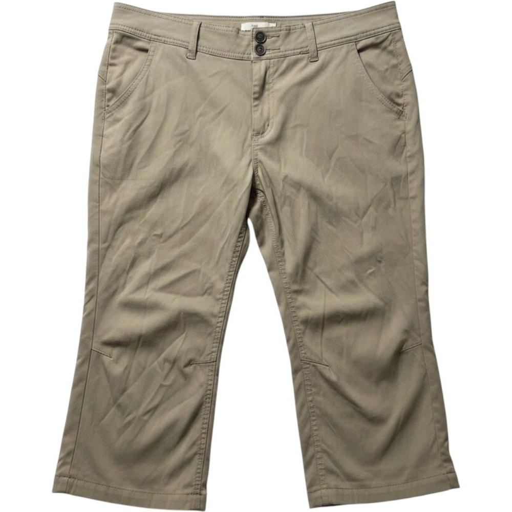 prAna Halle Capri Pants Womens 14 Tan Stretch Zion Hiking Outdoor Crop Khaki